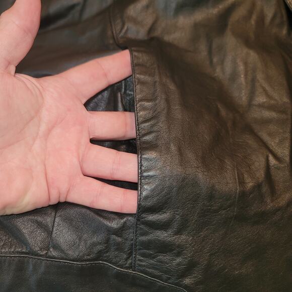 V.S.O.P. COGNAC 100% GENUINE LEATHER BLACK JACKET Soft pockets Bolero Cropped - Picture 8 of 12